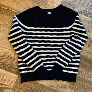 J.Crew Navy and White Striped Sweater
